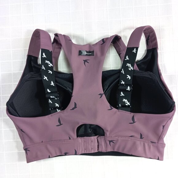 Oiselle Tern it Up Sports Bra Dusty Purple Black Size 34DD - Picture 2 of 6